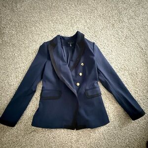 White House Black Market Navy Blazer with Gold Buttons